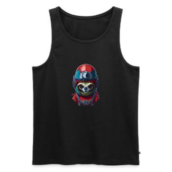 Süßes Faultier mit Helm Biker Motorradhelm - Männer Premium Bio Tank Top - Schwarz - Vorne - Michal (187cm)