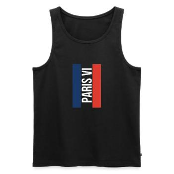 Paris VI Arrondissement du Luxembourg - Débardeur bio Premium Homme - noir - Devant - AI Model Male 178 light (178cm)