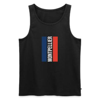 Montpellier T-Shirt Montpellier Souvenir - Männer Premium Bio Tank Top - Schwarz - Vorne - Michal (187cm)