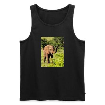 Elephant - Männer Premium Bio Tank Top - Schwarz - Vorne - Michal (187cm)