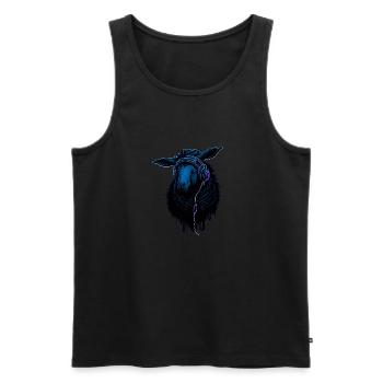 SheepBeats: Neon Groove - Männer Premium Bio Tank Top - Schwarz - Vorne - Michal (187cm)