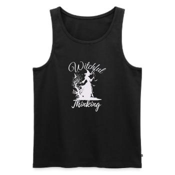 Halloween Witch, Witchful Thinking - Männer Premium Bio Tank Top - Schwarz - Vorne - Michal (187cm)