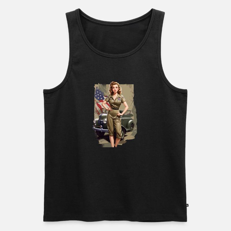 Pinup - Männer Premium Bio Tank Top - Schwarz