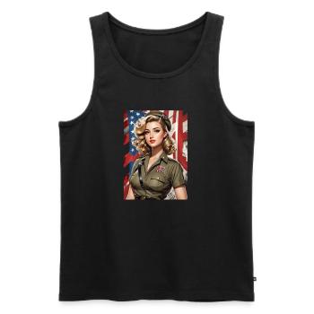 Pinup - Männer Premium Bio Tank Top - Schwarz - Vorne - AI Model Male 178 light (178cm)