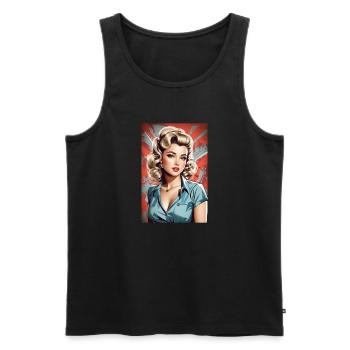 Pinup - Männer Premium Bio Tank Top - Schwarz - Vorne - AI Model Male 178 light (178cm)