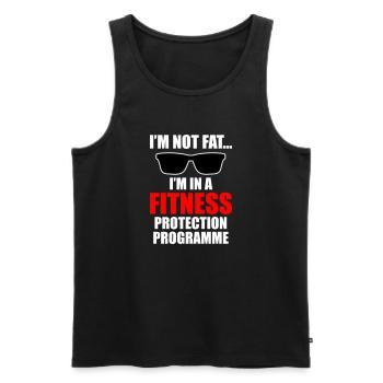 Fitness Protection - Men's Premium Organic Tank Top - black - Front - AI Model Male 178 light (178cm)