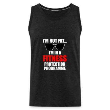 Fitness Protection - Men's Premium Organic Tank Top - charcoal grey - Front - Alexander (188cm)