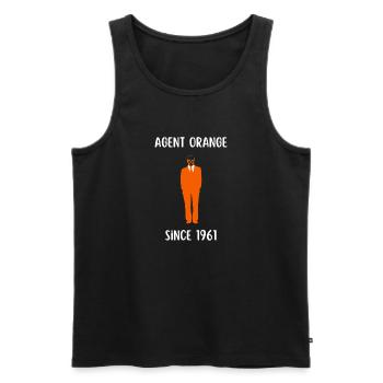 LOGO Agent orange - Débardeur bio Premium Homme - noir - Devant - Michal (187cm)