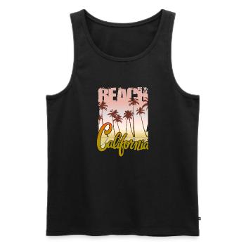 Vintage Blumen Strand Kalifornien Retro Garten USA - Männer Premium Bio Tank Top - Schwarz - Vorne - Michal (187cm)