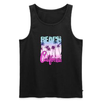 Vintage Blumen Strand Kalifornien Retro Garten USA - Männer Premium Bio Tank Top - Schwarz - Vorne - Michal (187cm)