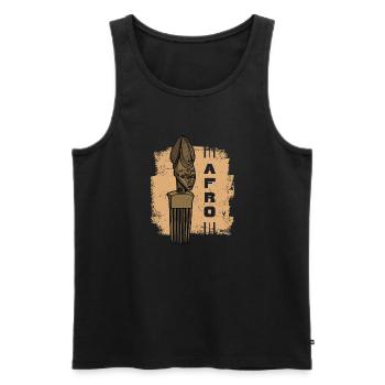 Comb Hair Hairstyle Afro African History Kultu - Men's Premium Organic Tank Top - black - Front - AI Model Male 178 light (178cm)