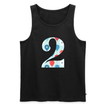 2nd anniversary balloon - Men's Premium Organic Tank Top - black - Front - Michal (187cm)