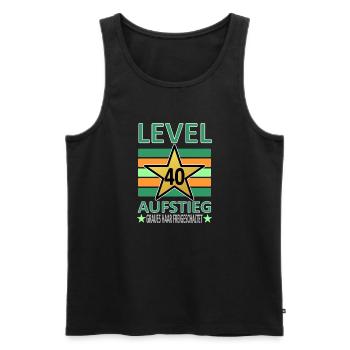 40 Jahre Geburtstag-Level 40-Graues Haar-lustig V1 - Männer Premium Bio Tank Top - Schwarz - Vorne - Michal (187cm)