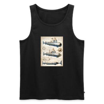 Sous-marin #1 - Débardeur bio Premium Homme - noir - Devant - AI Model Male 178 light (178cm)