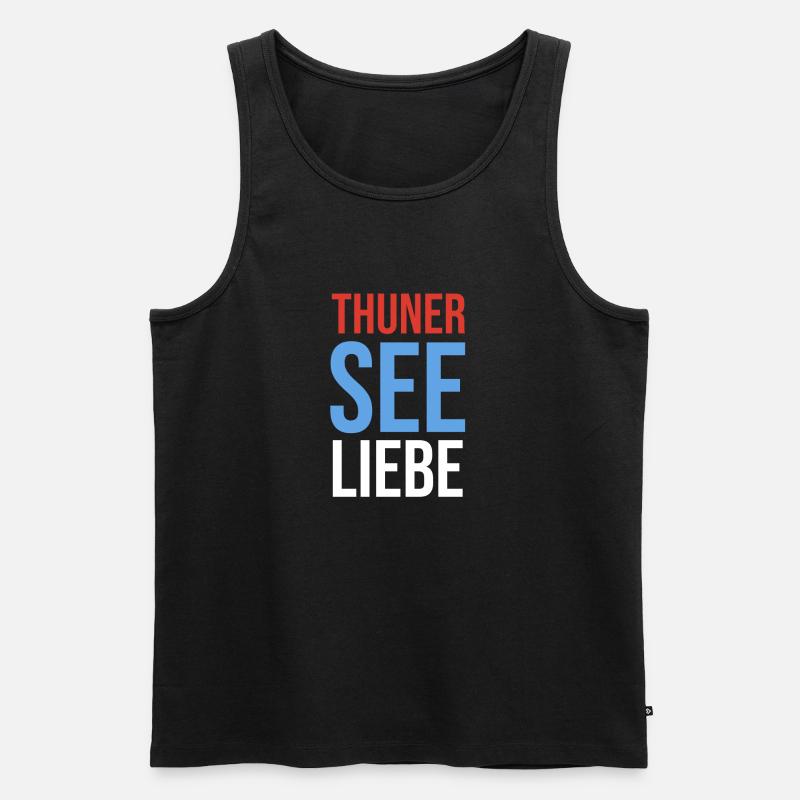Thunerseeliebe Thunersee Liebe - Männer Premium Bio Tank Top - Schwarz