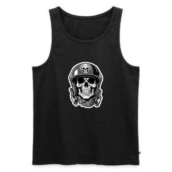 Totenkopf - Skelett - Totenkopf - Motorradhelm - Männer Premium Bio Tank Top - Schwarz - Vorne - AI Model Male 178 light (178cm)
