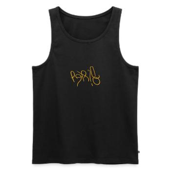 Das reele Paris Souvenir - Männer Premium Bio Tank Top - Schwarz - Vorne - Michal (187cm)