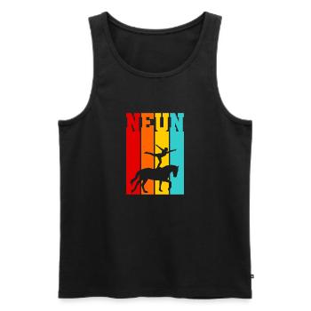 Neun Jahre alt - Alter - Geburtstag - Voltigieren - Männer Premium Bio Tank Top - Schwarz - Vorne - Michal (187cm)
