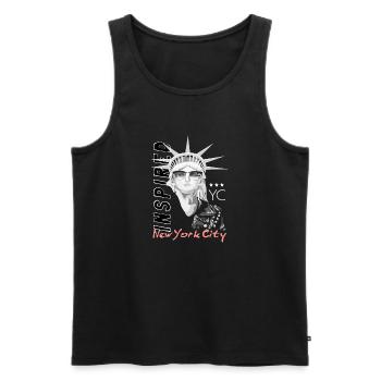 New York USA America Travel Tourist Patriot - Men's Premium Organic Tank Top - black - Front - AI Model Male 178 light (178cm)