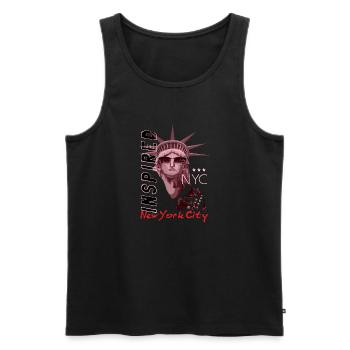 New York USA America Travel Tourist Patriot - Men's Premium Organic Tank Top - black - Front - AI Model Male 178 light (178cm)