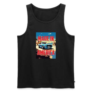 COBRA MADE IN AMERICA - Männer Premium Bio Tank Top - Schwarz - Vorne - Michal (187cm)