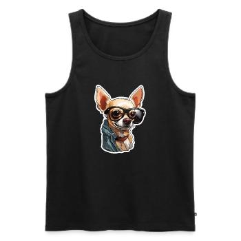 Chihuahua / small dog / animal / tiny / breed - Men's Premium Organic Tank Top - black - Front - Michal (187cm)