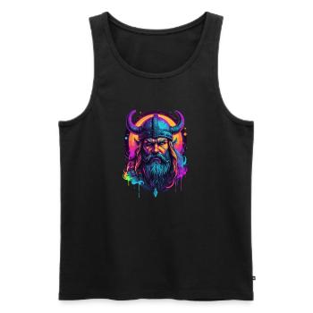 Colorful Viking - Men's Premium Organic Tank Top - black - Front - AI Model Male 178 light (178cm)