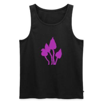 Pink Retro Fungi Pixel Art Style - Men's Premium Organic Tank Top - black - Front - Michal (187cm)