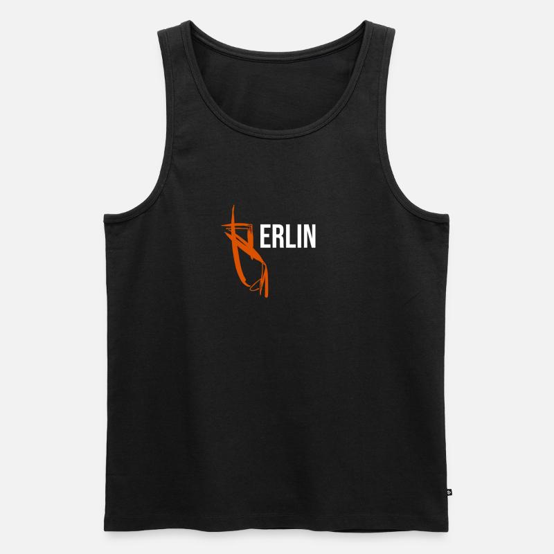 Hippes Berlin Souvenir - Männer Premium Bio Tank Top - Schwarz