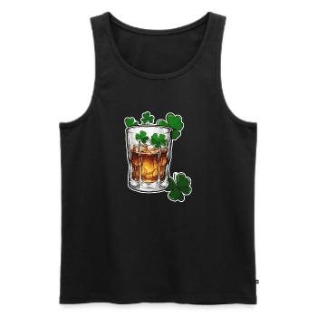 Shamrock / Whiskey / Alcohol / Happiness / Irish Pub - Men's Premium Organic Tank Top - black - Front - AI Model Male 178 light (178cm)