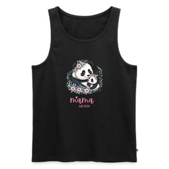 Mama est 2024 I Panda Bear Mum I First Time Mom - Männer Premium Bio Tank Top - Schwarz - Vorne - Michal (187cm)