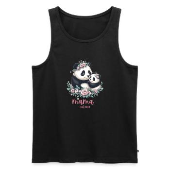 Mama est 2024 I Panda Bear Mum I First Time Mom - Männer Premium Bio Tank Top - Schwarz - Vorne - Michal (187cm)
