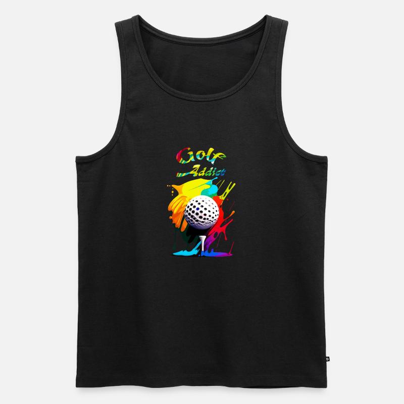 Golfsüchtig - Männer Premium Bio Tank Top - Schwarz