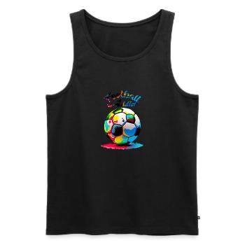 Football addict - Men's Premium Organic Tank Top - black - Front - AI Model Male 178 light (178cm)