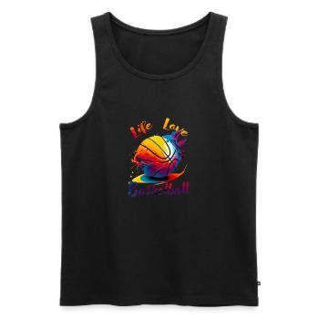 life love basketball - Débardeur bio Premium Homme - noir - Devant - Michal (187cm)