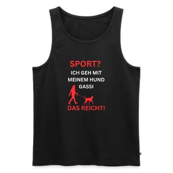 Sport? Nein Danke! - Männer Premium Bio Tank Top - Schwarz - Vorne - Michal (187cm)