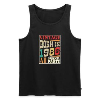 Vintage born in 1986 - Original parts - Débardeur bio Premium Homme - noir - Devant - Michal (187cm)
