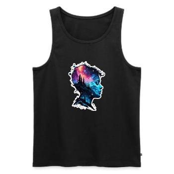 Silhouette / Forest / Portrait / Trees / Person - Men's Premium Organic Tank Top - black - Front - Michal (187cm)