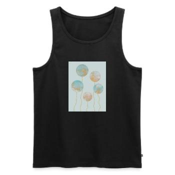 Watercolour Circles - Männer Premium Bio Tank Top - Schwarz - Vorne - AI Model Male 178 light (178cm)