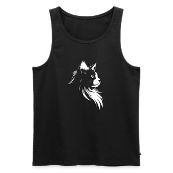cat, cat motif, cute, gift, gift ideas - Men's Premium Organic Tank Top - black - Front - Michal (187cm)