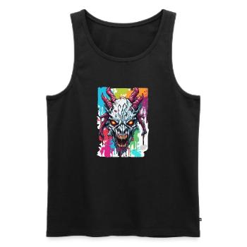 Wendigo / böser Geist / Besitzergreifend / Horror - Männer Premium Bio Tank Top - Schwarz - Vorne - AI Model Male 178 light (178cm)
