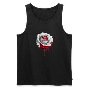Rose dégoulinante - Débardeur bio Premium Homme - noir - Devant - AI Model Male 178 light (178cm)