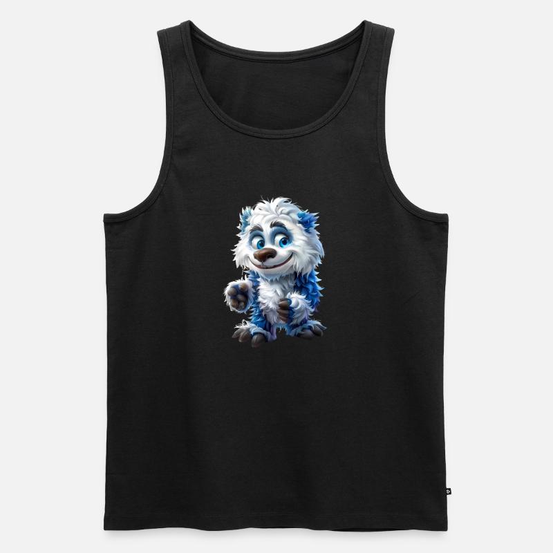 Yeti #lovely toons - Männer Premium Bio Tank Top - Schwarz