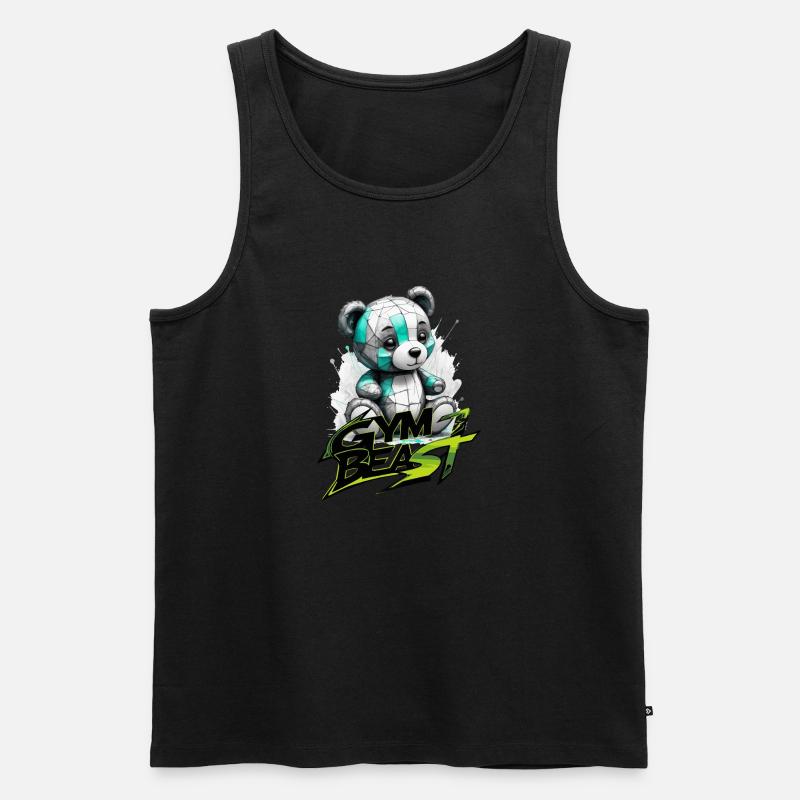 teddy gym beast - Männer Premium Bio Tank Top - Schwarz