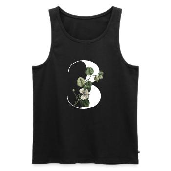 Nummer 3 Blumengrün -3. Blumengeburtstag - Männer Premium Bio Tank Top - Schwarz - Vorne - Michal (187cm)