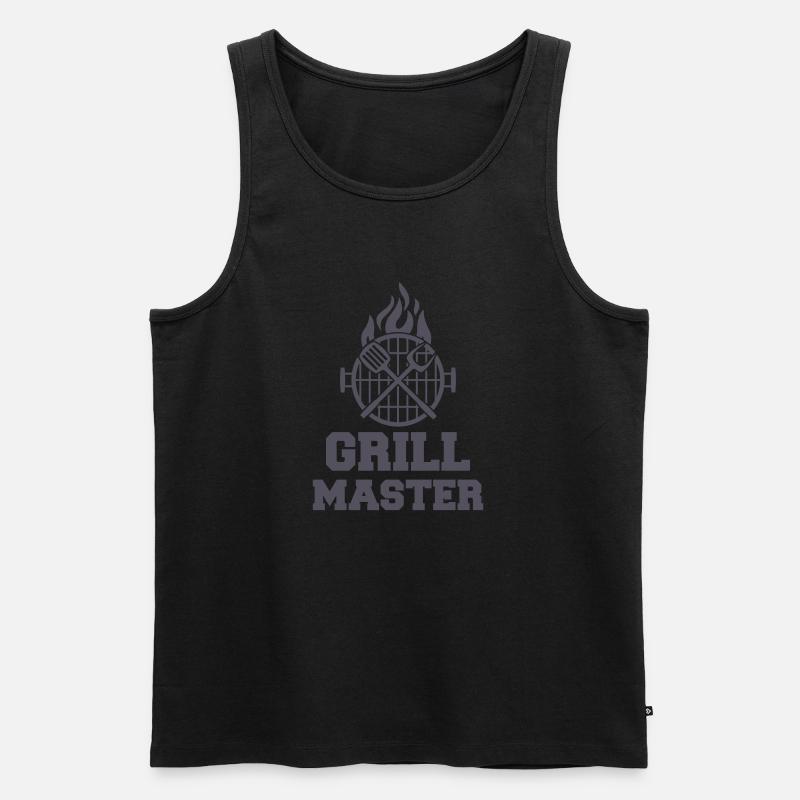 grill master bbq - Männer Premium Bio Tank Top - Schwarz