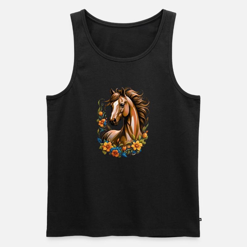 Pony - Männer Premium Bio Tank Top - Schwarz