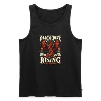 Phoenix Concept Symbol für Wiedergeburt und Widerstandsfähigkeit - Männer Premium Bio Tank Top - Schwarz - Vorne - AI Model Male 178 light (178cm)