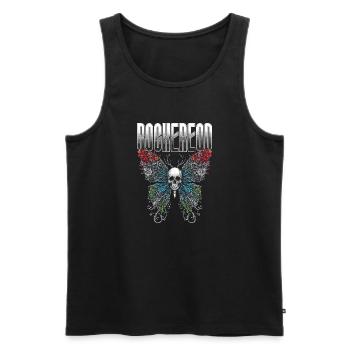 Vibrant Skull & Butterfly Ethereal Wings - Men's Premium Organic Tank Top - black - Front - AI Model Male 178 light (178cm)