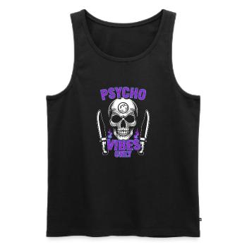 Crâne Psycho Vibes - Débardeur bio Premium Homme - noir - Devant - AI Model Male 178 light (178cm)